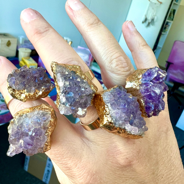 Anillo Drusa de Amatista