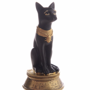 Bast Egipcio Negro y Dorado Collar Escarabajo