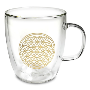 Taza de vidrio soplado y Oro 24 kilates
