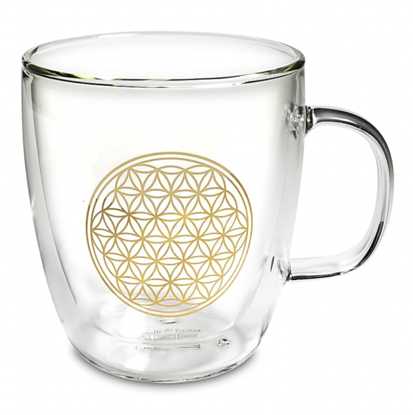 Taza de vidrio soplado y Oro 24 kilates