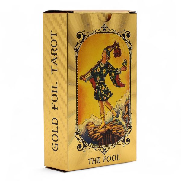 Tarot en tonos dorados y reverso azul intenso con Ojo que todo lo ve - Imagen 3