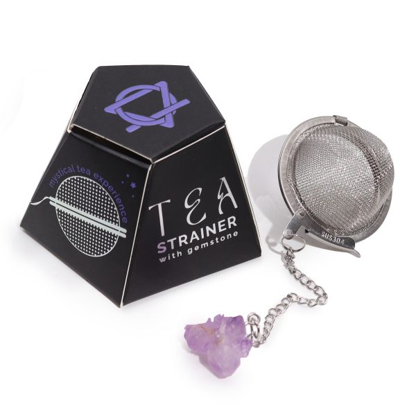 Colador de té de piedras preciosas - Racimo de amatista