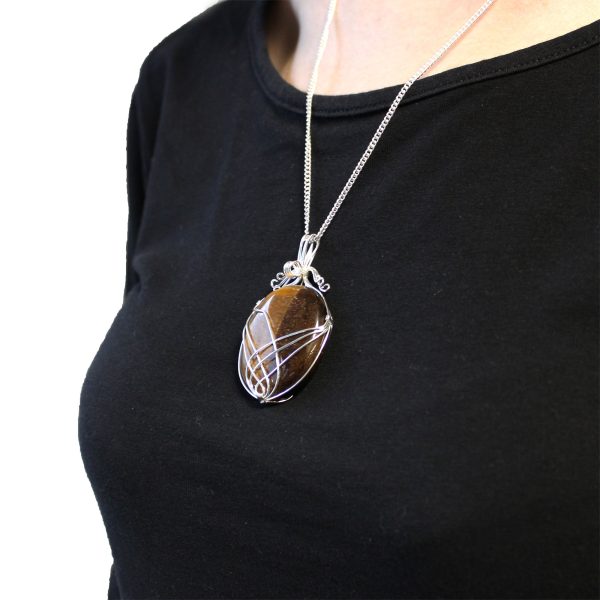 Collar de Piedras Preciosas en Remolino - Ojo de tigre