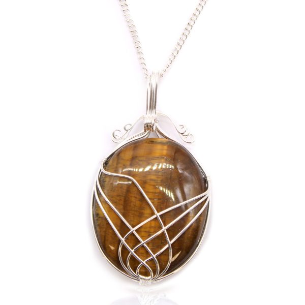 Collar de Piedras Preciosas en Remolino - Ojo de tigre - Imagen 2