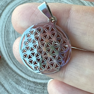 Colgante de acero de Flor de la Vida