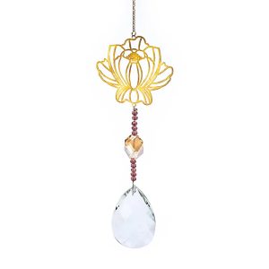 Gota de cristal blanca con Loto