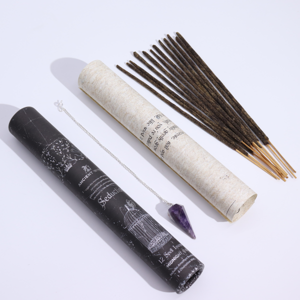 Set de Incienso de Hechizos de Brujas Antiguas con Péndulo de Amatista - Imagen 4