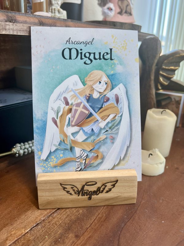 Reposa Oráculos y Cartas de Madera Natural - Ángel -
