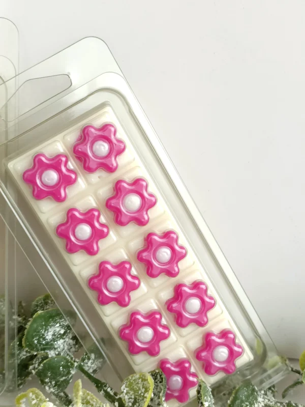 Pastilla de Cera Perfumada Clamshell Flores — Menta-Albahaca o Pachulí y Rosas - Imagen 3