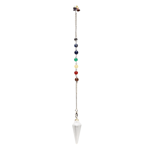 Péndulo de Selenita con Cadena de Chakra