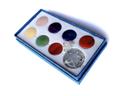 Péndulo Exclusivo en Forma de Pentagrama con Minerales para los 7 Chakras - Imagen 2