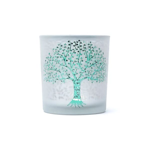 Portavelas esmerilado metálico Árbol de la vida - Imagen 2