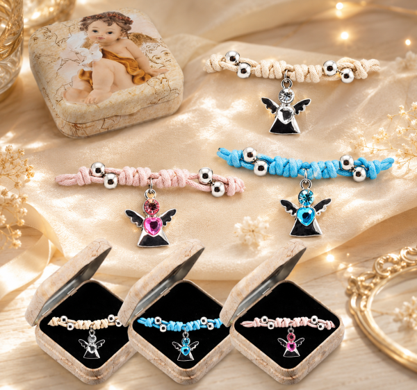 Pulsera Ángel Colgante con Cristal