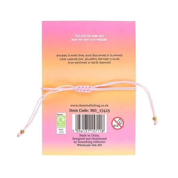 Pulsera de Cuarzo Rosa “Eres Amada/o” - Imagen 3
