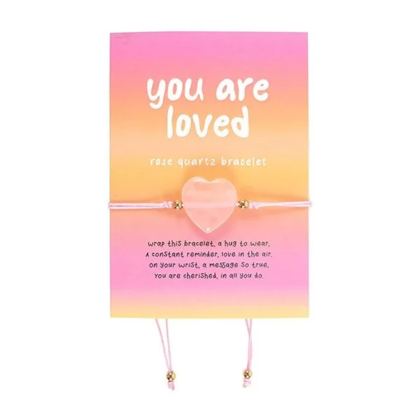 Pulsera de Cuarzo Rosa “Eres Amada/o”