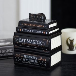 Quemador de Aceite «Black Cat Book Stack»