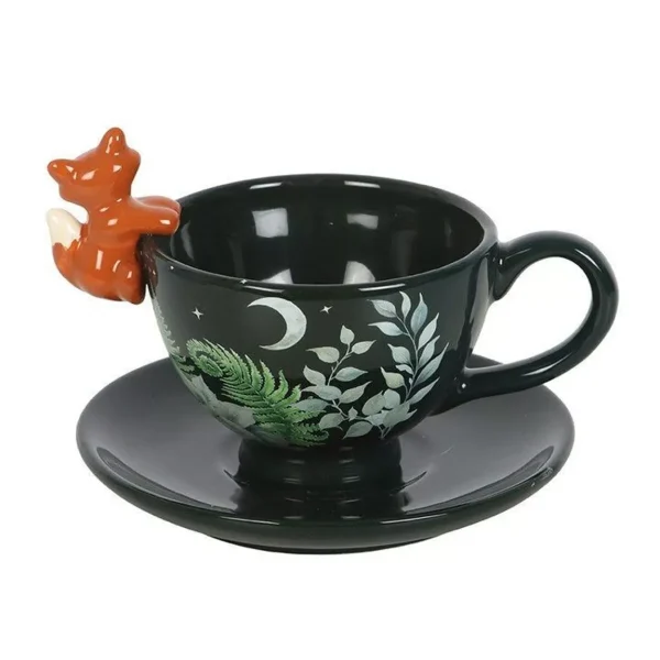 Taza de Té con Diseño de Bosque Verde y Zorro - Imagen 3