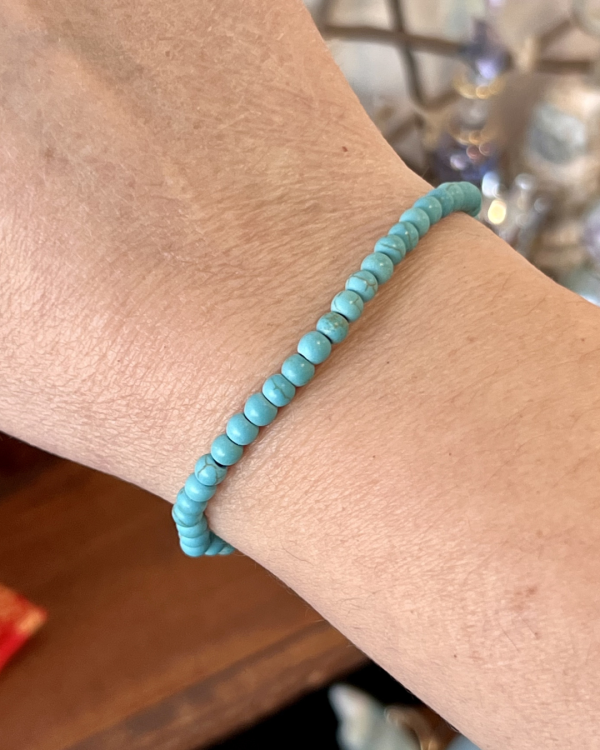 Pulsera Elástica Turquenita cuenta de 4mm - Imagen 2