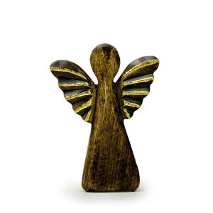 Angel de Madera alas doradas mariposa