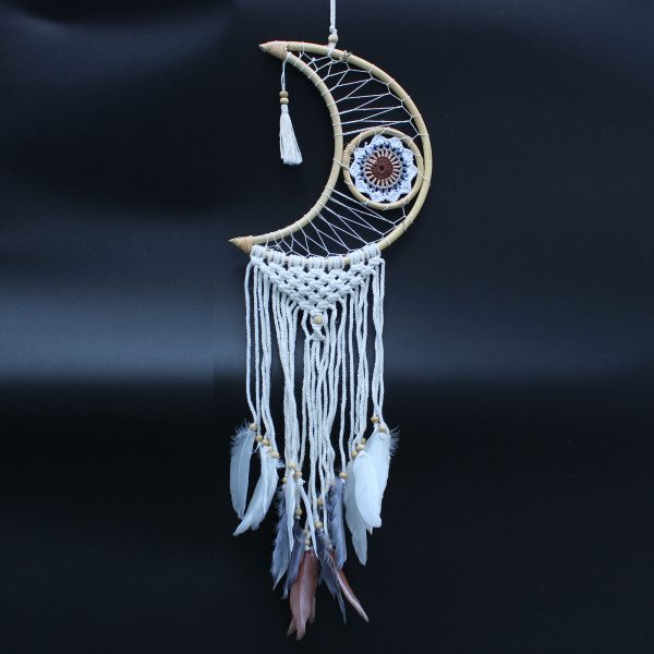 Atrapasueños de Macramé en forma de Luna
