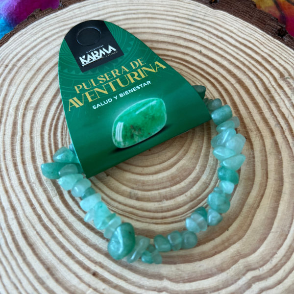 Pulsera en chip de Aventurina Verde