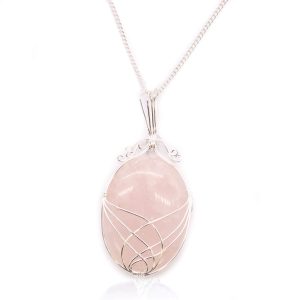 Collar de Piedras Preciosas en Remolino - Cuarzo Rosa
