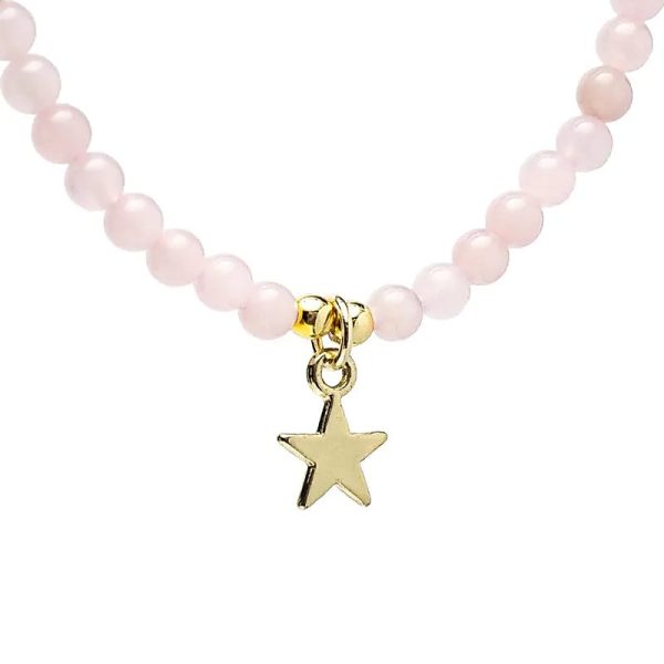 Collar Cuarzo Rosa con Colgante Estrella – Amor y Esperanza