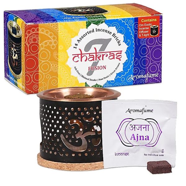 Set de Muestra Aromafume 7 Chakras – Difusor de Incienso y Ladrillos Aromáticos