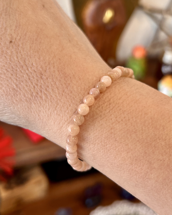 Pulsera Elástica Piedra Sol cuenta de 4mm - Imagen 2