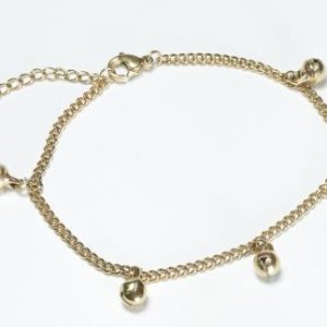 Pulsera de acero dorado con cascabeles Llama Ángeles