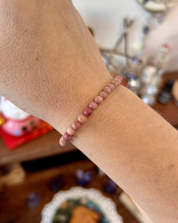 Pulsera Elástica Rodrocosita cuenta de 4mm - Imagen 3