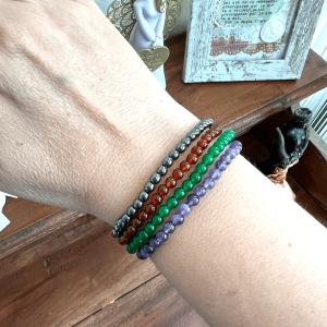 Pulseras elasticas de cuentas de 4mm