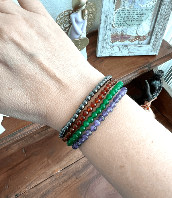 Pulseras elasticas de cuentas de 4mm
