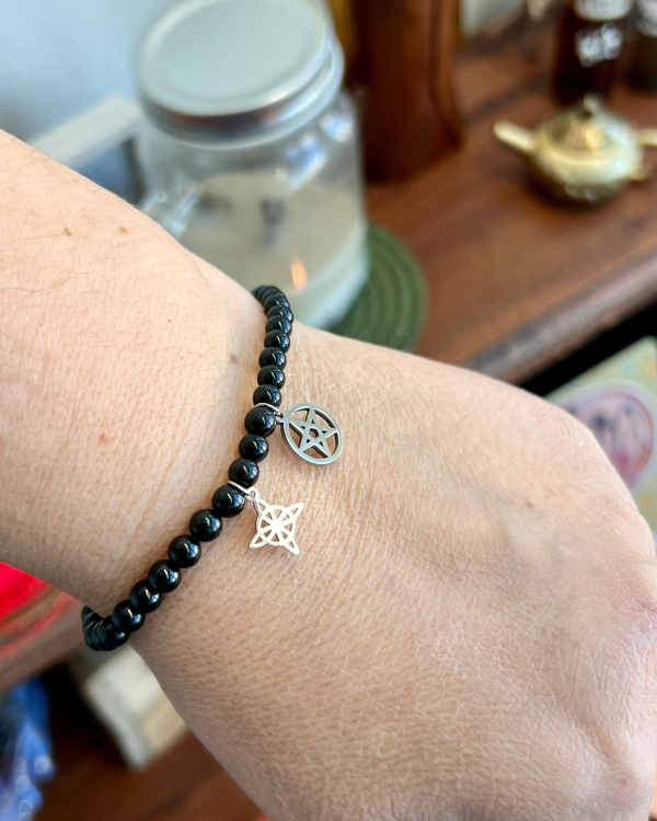 Pulsera de Turmalina Negra 4mm con Doble Protección - Imagen 3
