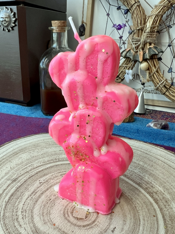 Vela en Forma de Corazones Rosa - El Símbolo del Amor